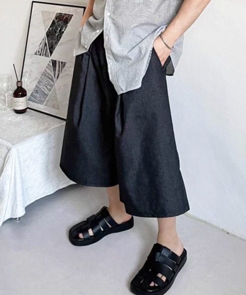 NOWLE(ノウル)の「【NOWLE】バギーシルエット ワイド クロップド イージー デニムパンツ(デニムパンツ・メンズ・ダークグレー・LARGE/X-LARGE/MEDIUM)」の2枚目の写真