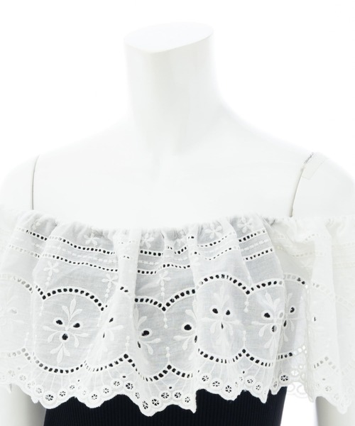 SOELA(ソエラ)の「【INGNI SOELA】コットンレースオフショルニットトップス/WEB限定(ニット/セーター・レディース・ブラック/アイボリー・FREE)」の21枚目の写真
