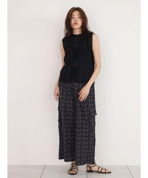 FIKA.（フィーカ）の「Lace pleated cotton blouse（シャツ/ブラウス・レディース・ブラック/オフホワイト・MEDIUM）」の11枚目の写真
