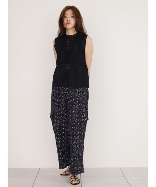 FIKA.（フィーカ）の「Lace pleated cotton blouse（シャツ/ブラウス・レディース・ブラック/オフホワイト・MEDIUM）」の16枚目の写真