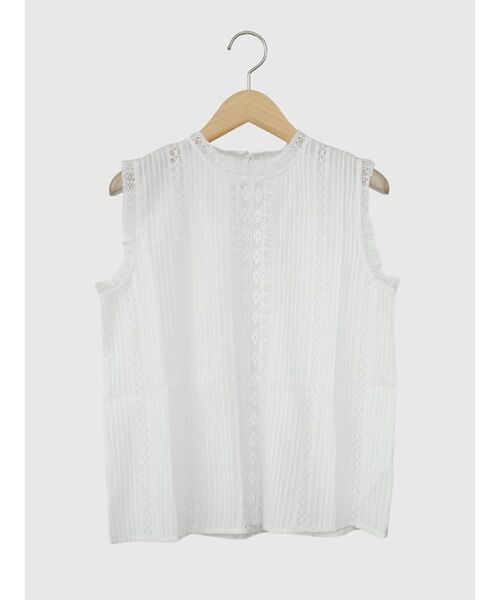 FIKA.（フィーカ）の「Lace pleated cotton blouse（シャツ/ブラウス・レディース・ブラック/オフホワイト・MEDIUM）」の18枚目の写真