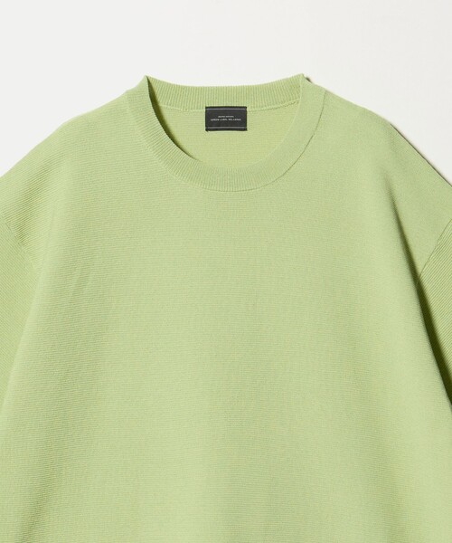 green label relaxing(グリーンレーベルリラクシング)の「ガーター ドローコード 半袖 クルーネック ニット -ウォッシャブル・UVカット・遮熱-(Tシャツ/カットソー・メンズ・ブラック/ライトグレー/ライム・M/XL/L/S)」の17枚目の写真