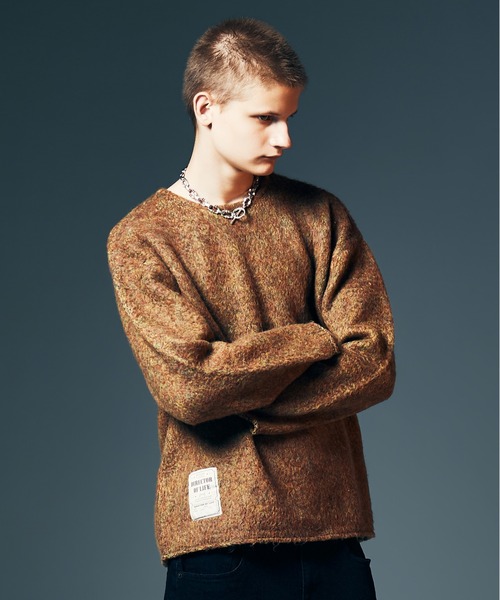 glamb(グラム)の「Fuzzy Pullover Knit / ファジープルオーバーニット(ニット/セーター・メンズ・ブルー/ブラウン・S/M/L)」の2枚目の写真
