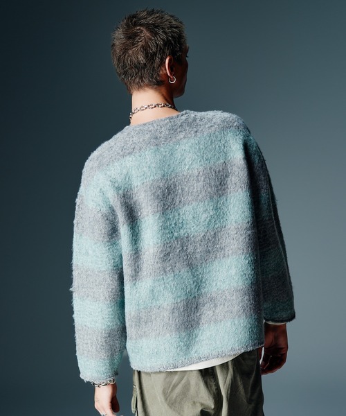 glamb(グラム)の「Fuzzy Pullover Knit / ファジープルオーバーニット(ニット/セーター・メンズ・ブルー/ブラウン・S/M/L)」の5枚目の写真