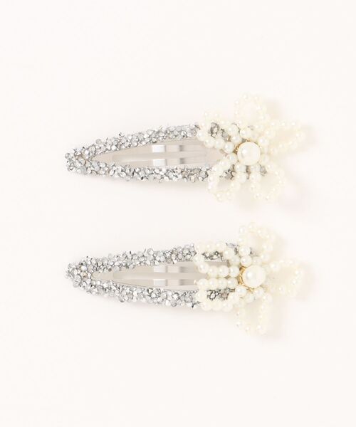 kutir(クティール)の「kutirlune/ラメヘアクリップ(バレッタ/ヘアクリップ・レディース・シルバー/トップグレー/ライトグレー・FREE)」の10枚目の写真