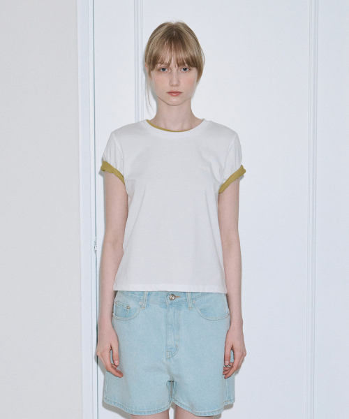 SINOON(シヌーン)の「Logo Basic T-Shirt (White)(Tシャツ/カットソー・レディース・ホワイト・FREE)」の1枚目の写真