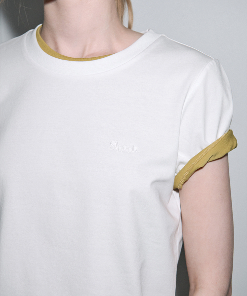SINOON(シヌーン)の「Logo Basic T-Shirt (White)(Tシャツ/カットソー・レディース・ホワイト・FREE)」の3枚目の写真