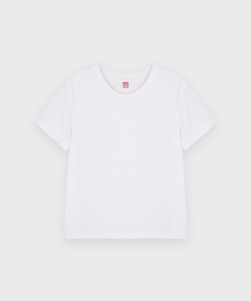SINOON(シヌーン)の「Logo Basic T-Shirt (White)(Tシャツ/カットソー・レディース・ホワイト・FREE)」の2枚目の写真