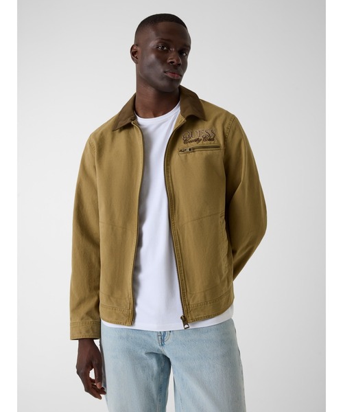Guess(ゲス)の「WASHED Cotton Jacket ジャケット ブルゾン(ブルゾン・メンズ・ベージュ・LARGE/SMALL/MEDIUM/X-LARGE)」の2枚目の写真