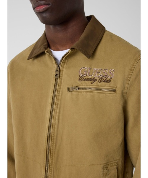 Guess(ゲス)の「WASHED Cotton Jacket ジャケット ブルゾン(ブルゾン・メンズ・ベージュ・LARGE/SMALL/MEDIUM/X-LARGE)」の4枚目の写真