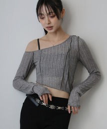 オフショルダー」に該当するトップス（ストライプ柄）ファッション通販