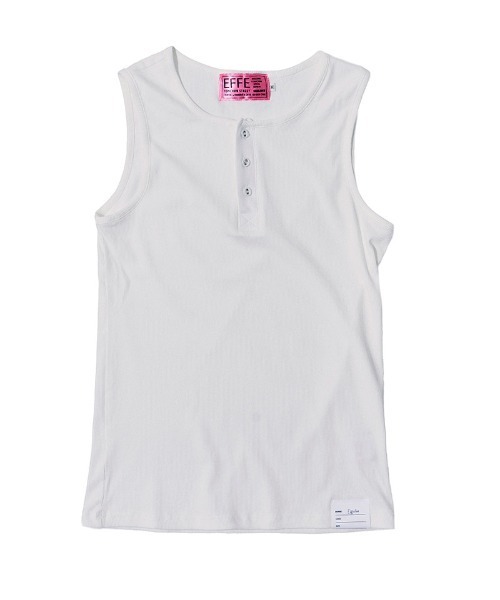 EFFECTEN(エフェクテン)の「mta618-Henry neck tank top タンクトップ(efdig-08)(タンクトップ・メンズ・ホワイト/ブラック・M/L/XL)」の2枚目の写真
