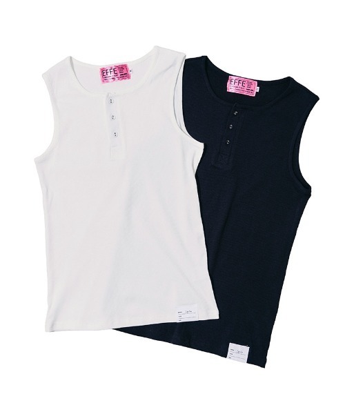 EFFECTEN(エフェクテン)の「mta618-Henry neck tank top タンクトップ(efdig-08)(タンクトップ・メンズ・ホワイト/ブラック・M/L/XL)」の7枚目の写真