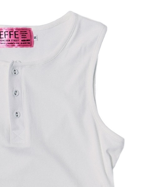 EFFECTEN(エフェクテン)の「mta618-Henry neck tank top タンクトップ(efdig-08)(タンクトップ・メンズ・ホワイト/ブラック・M/L/XL)」の4枚目の写真