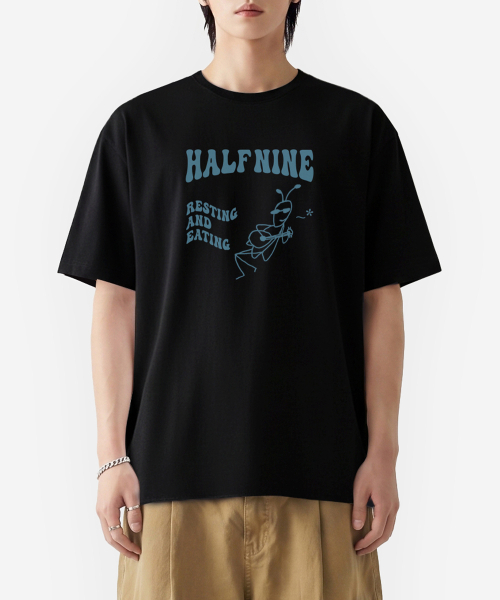 HALFNINE(ハーフナイン)の「レスティング&デイティングドローイング半袖Tシャツ I05BRD_HBX11331(Tシャツ/カットソー・メンズ・ホワイト/ブラック・SMALL/MEDIUM/LARGE/X-LARGE)」の5枚目の写真