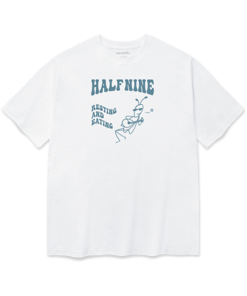 HALFNINE(ハーフナイン)の「レスティング&デイティングドローイング半袖Tシャツ I05BRD_HBX11331(Tシャツ/カットソー・メンズ・ホワイト/ブラック・SMALL/MEDIUM/LARGE/X-LARGE)」の9枚目の写真