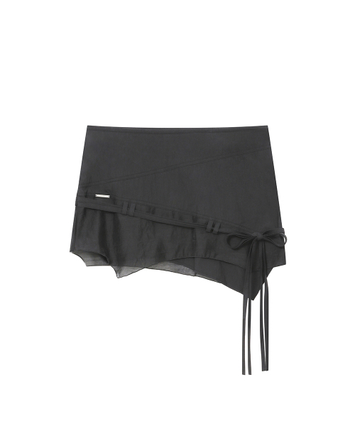Miseki SEOUL(ミセキソウル)の「Diagonal sheer string mini skirt CHARCOAL(スカート・レディース・その他・1/2)」の2枚目の写真