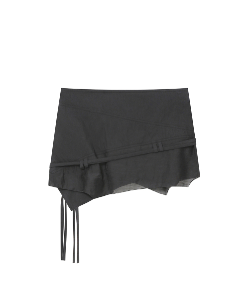 Miseki SEOUL(ミセキソウル)の「Diagonal sheer string mini skirt CHARCOAL(スカート・レディース・その他・1/2)」の3枚目の写真