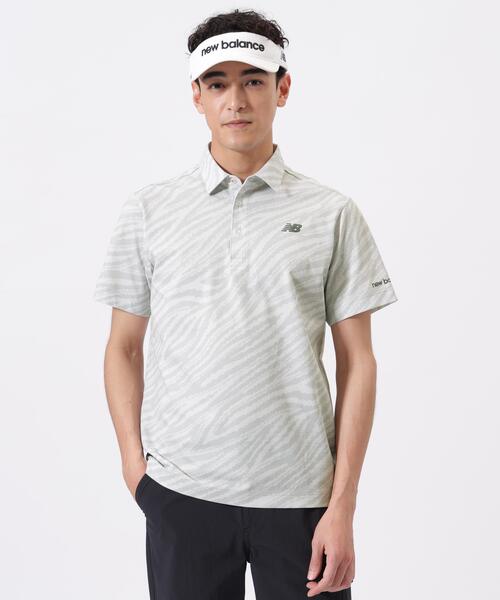 セール】【new balance golf】ゼブラ柄 半袖 カラーシャツ (MENS