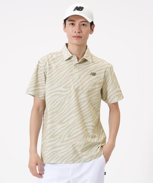 セール】【new balance golf】ゼブラ柄 半袖 カラーシャツ (MENS