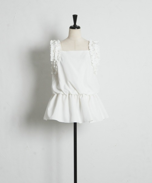 ARVELLIA(アルベリア)の「CONTOUR RUFFLE TOP(シャツ/ブラウス・レディース・ホワイト/ブラック・M)」の15枚目の写真