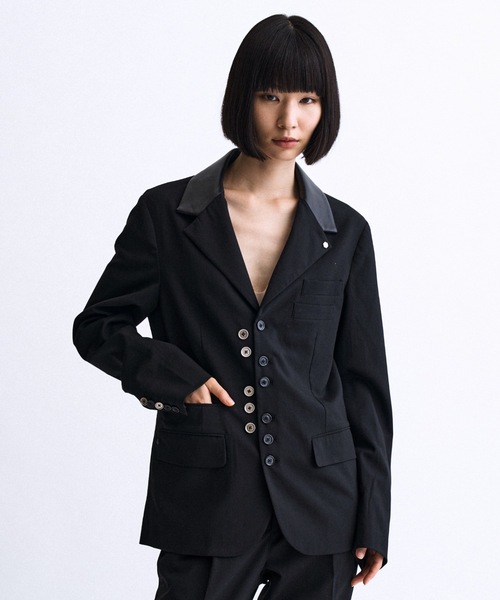 PHILTHEORY(フィルセオリー)の「mulch button overlay tailored Jacket / マルチボタンオーバーレイテーラードジャケット(テーラードジャケット・メンズ・ブラック・3/2/1)」の1枚目の写真