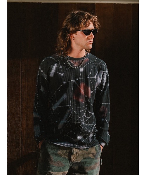 RIPNDIP(リップンディップ)の「REDEMPTION WAFFLE KNIT LONG SLEEVE(Tシャツ/カットソー・メンズ・ブラック・X-LARGE/SMALL/LARGE)」の1枚目の写真
