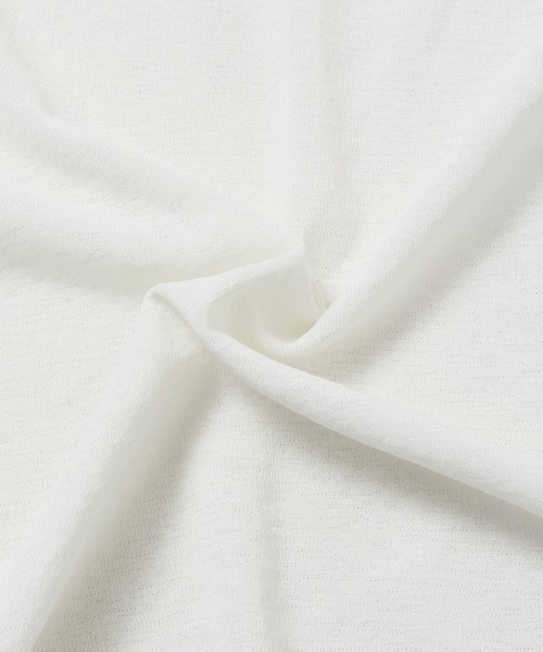 hunch(ハンチ)の「シアーワッフル 微配色ステッチTシャツ(Tシャツ/カットソー・レディース・ダークグリーン/ダークブラウン/オフホワイト/ピンク・FREE)」の21枚目の写真