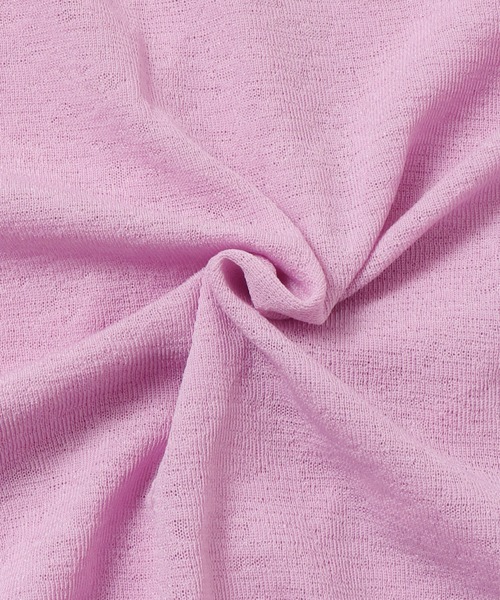 hunch(ハンチ)の「シアーワッフル 微配色ステッチTシャツ(Tシャツ/カットソー・レディース・ダークグリーン/ダークブラウン/オフホワイト/ピンク・FREE)」の22枚目の写真