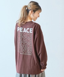 綿100% 大人 デビラボ プリント 袖リブ 長袖Tシャツ