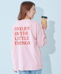 綿100％ 大人 デビラボ  プリント 袖リブ 長袖Tシャツ