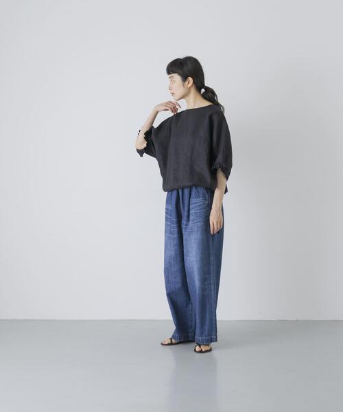 かぐれ(カグレ)の「エイジドデニムイージーパンツ(デニムパンツ・レディース・インディゴブルー・1/0)」の6枚目の写真