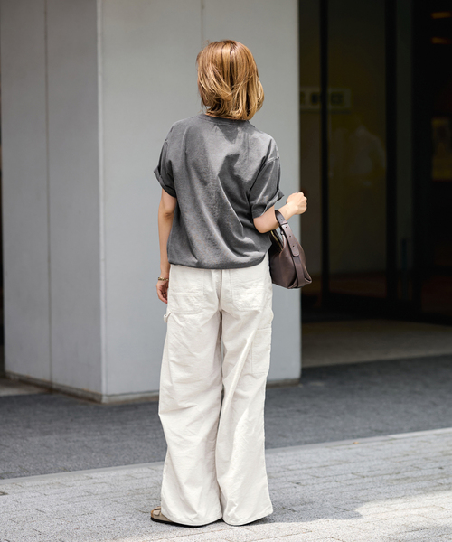 FRAMeWORK（フレームワーク）の「STUDIO ANIMALS 別注IM WAKE FOR YOU TS（Tシャツ/カットソー・レディース・ネイビー/ブラウン/スミクロ・FREE）」の5枚目の写真