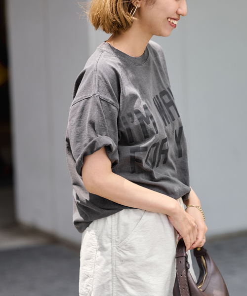 FRAMeWORK（フレームワーク）の「STUDIO ANIMALS 別注IM WAKE FOR YOU TS（Tシャツ/カットソー・レディース・ネイビー/ブラウン/スミクロ・FREE）」の7枚目の写真