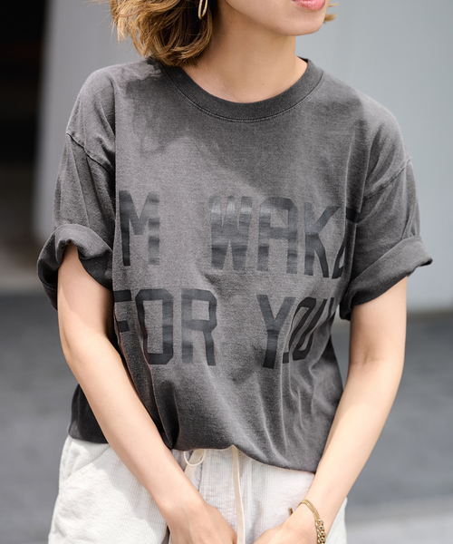 FRAMeWORK（フレームワーク）の「STUDIO ANIMALS 別注IM WAKE FOR YOU TS（Tシャツ/カットソー・レディース・ネイビー/ブラウン/スミクロ・FREE）」の9枚目の写真