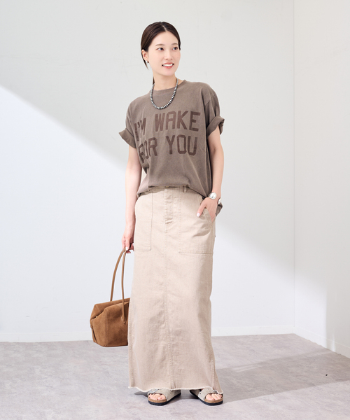 FRAMeWORK（フレームワーク）の「STUDIO ANIMALS 別注IM WAKE FOR YOU TS（Tシャツ/カットソー・レディース・ネイビー/ブラウン/スミクロ・FREE）」の11枚目の写真
