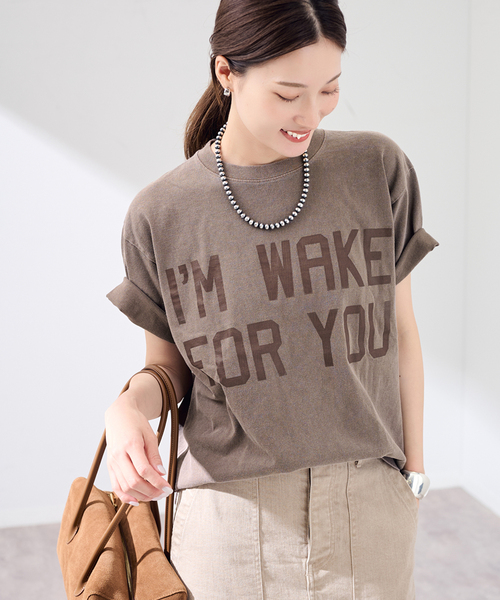 FRAMeWORK（フレームワーク）の「STUDIO ANIMALS 別注IM WAKE FOR YOU TS（Tシャツ/カットソー・レディース・ネイビー/ブラウン/スミクロ・FREE）」の14枚目の写真