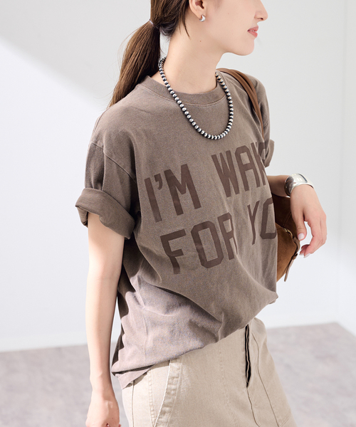 FRAMeWORK（フレームワーク）の「STUDIO ANIMALS 別注IM WAKE FOR YOU TS（Tシャツ/カットソー・レディース・ネイビー/ブラウン/スミクロ・FREE）」の15枚目の写真