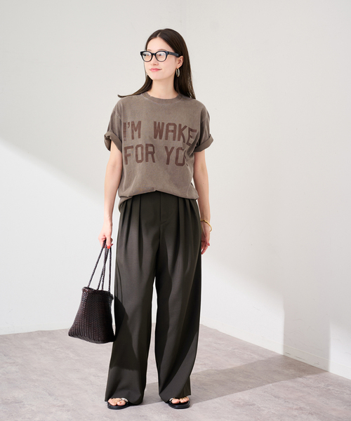 FRAMeWORK（フレームワーク）の「STUDIO ANIMALS 別注IM WAKE FOR YOU TS（Tシャツ/カットソー・レディース・ネイビー/ブラウン/スミクロ・FREE）」の16枚目の写真