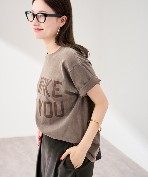 FRAMeWORK（フレームワーク）の「STUDIO ANIMALS 別注IM WAKE FOR YOU TS（Tシャツ/カットソー・レディース・ネイビー/ブラウン/スミクロ・FREE）」の21枚目の写真