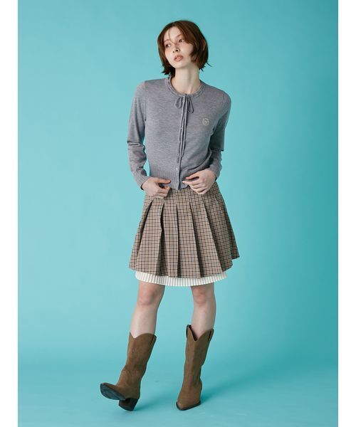 LILY BROWN(リリーブラウン)の「【LILY BROWN×Hearts2Hearts】エンブレム刺繍カーディガン(カーディガン/ボレロ・レディース・グレー/アイボリー/ライトブルー/イエロー・F)」の14枚目の写真