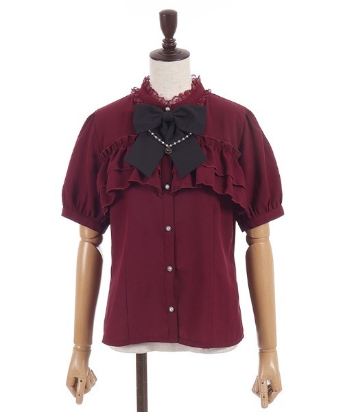 axes femme POETIQUE(アクシーズファムポエティック)の「ティーカップチャーム付きブラウス(シャツ/ブラウス・レディース・ブラック/ワイン/ホワイト・MEDIUM)」の9枚目の写真