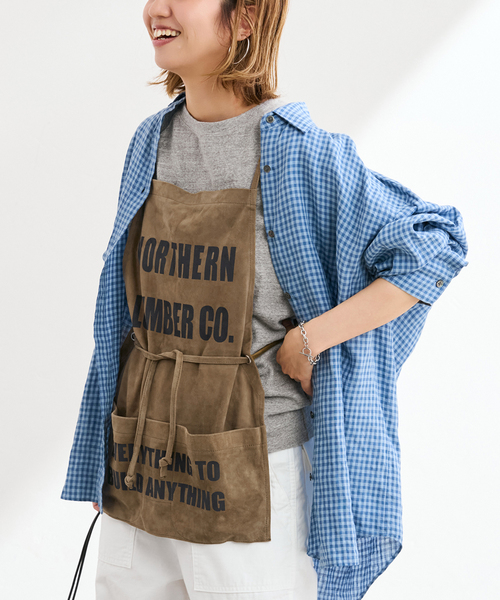 FRAMeWORK(フレームワーク)の「THRIFTY LOOK / スリフティ ルック 別注スエードエプロンベスト(ベルト・レディース・チョコ・FREE)」の9枚目の写真