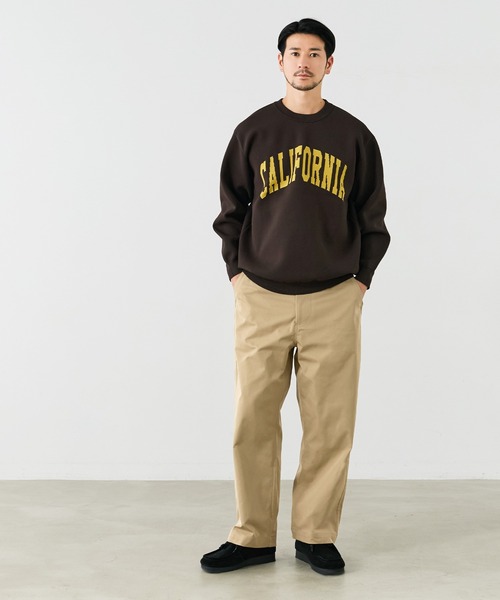 coca(coca)(コカ)の「メンズツイルワイドストレートパンツ(チノパンツ・メンズ・ブラック/ベージュ・M/L/XL)」の4枚目の写真
