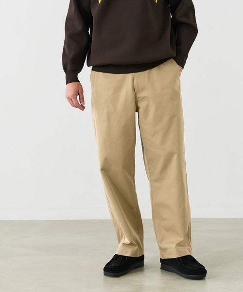 coca(coca)(コカ)の「メンズツイルワイドストレートパンツ(チノパンツ・メンズ・ブラック/ベージュ・M/L/XL)」の6枚目の写真