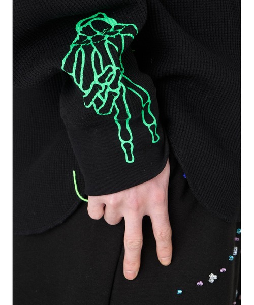 DISCOVERED(ディスカバード)の「WAFFLE BONE PRINT CUTSEWN(Tシャツ/カットソー・メンズ・ホワイト/ブラック・SMALL/LARGE)」の6枚目の写真