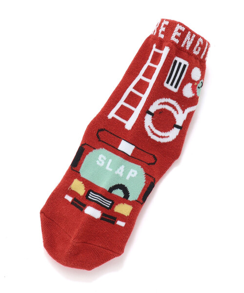 SLAP SLIP（スラップスリップ）の「はたらくくるま恐竜電車柄レギュラーソックスセット(13~21cm)（ソックス/靴下・キッズ・グリーン/ブルー/レッド・M/L/S）」の8枚目の写真