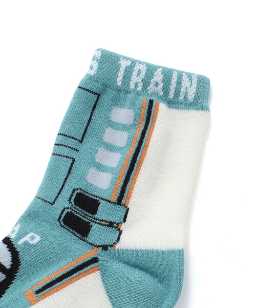 SLAP SLIP（スラップスリップ）の「はたらくくるま恐竜電車柄レギュラーソックスセット(13~21cm)（ソックス/靴下・キッズ・グリーン/ブルー/レッド・M/L/S）」の12枚目の写真