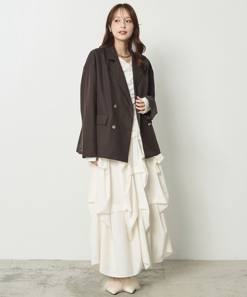 Elishe(エリシェ)の「ドレープアシメトップス(長袖)(Tシャツ/カットソー・レディース・ボルドー/オフホワイト/ブラック・FREE)」の22枚目の写真