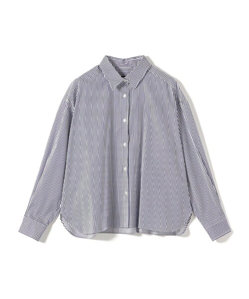 SHIPS(シップス)の「SHIPS Primary Navy Label:〈洗濯機可能〉コットン レギュラーカラー シャツ(シャツ/ブラウス・レディース・ブラウン/ネイビー・38)」の1枚目の写真